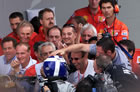 David Coulthard(McLaren) / Congratulated by the team