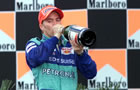 Nick Heidfeld(Sauber) / Drinking first podium champagne